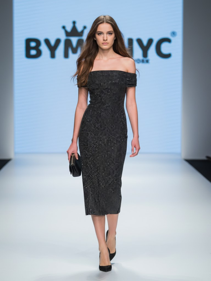 Black Midi Evening Dress GREENWICH: Prêt-À-Porter Line BYMANYC ® New York