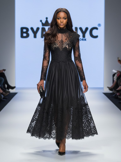 Black Midi Party Dress PARK SLOPE: Prêt-À-Porter Line BYMANYC ® New York