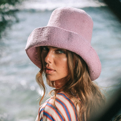 The Bloom Crochet Sun Hat in Lilac Purple