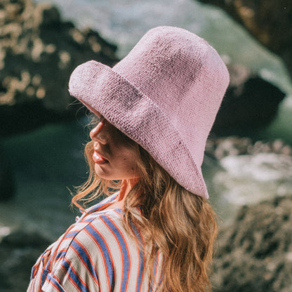 The Bloom Crochet Sun Hat in Lilac Purple