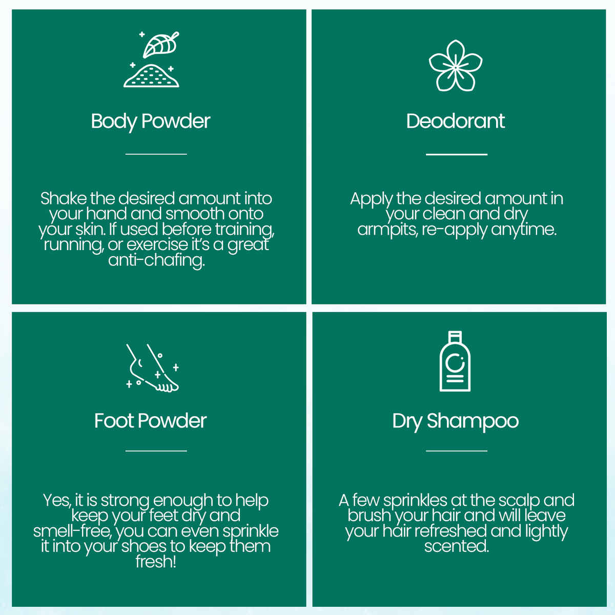 Multi-Use All-Natural Body Powder. Eco-Friendly.