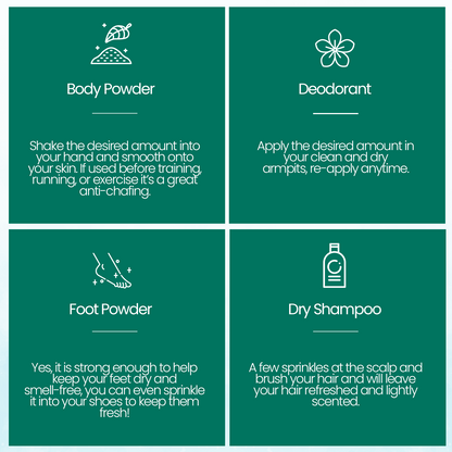 Multi-Use All-Natural Body Powder. Eco-Friendly.