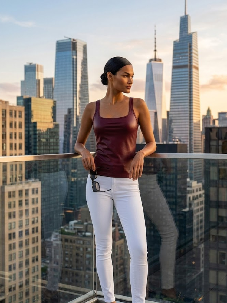Burgundy HELLS KITCHEN Waxed Top Prêt-À-Porter BYMANYC ® New York