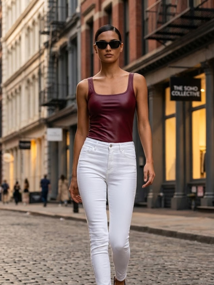 Burgundy HELLS KITCHEN Waxed Top Prêt-À-Porter BYMANYC ® New York