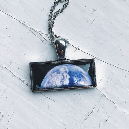 CLEARANCE Planetary Society LightSail Rectangle Necklace - Earth