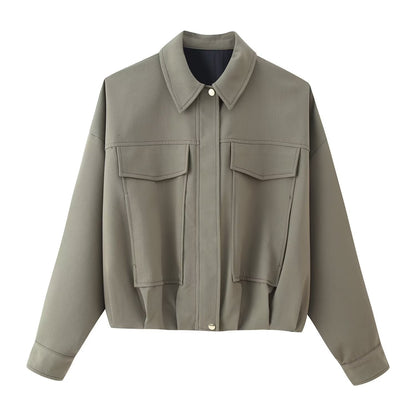 Women's Jacket Sage Green Utility BYMANYC ® New York SOHO OVERSIZED WORKWEAR BOMBER - New Collection