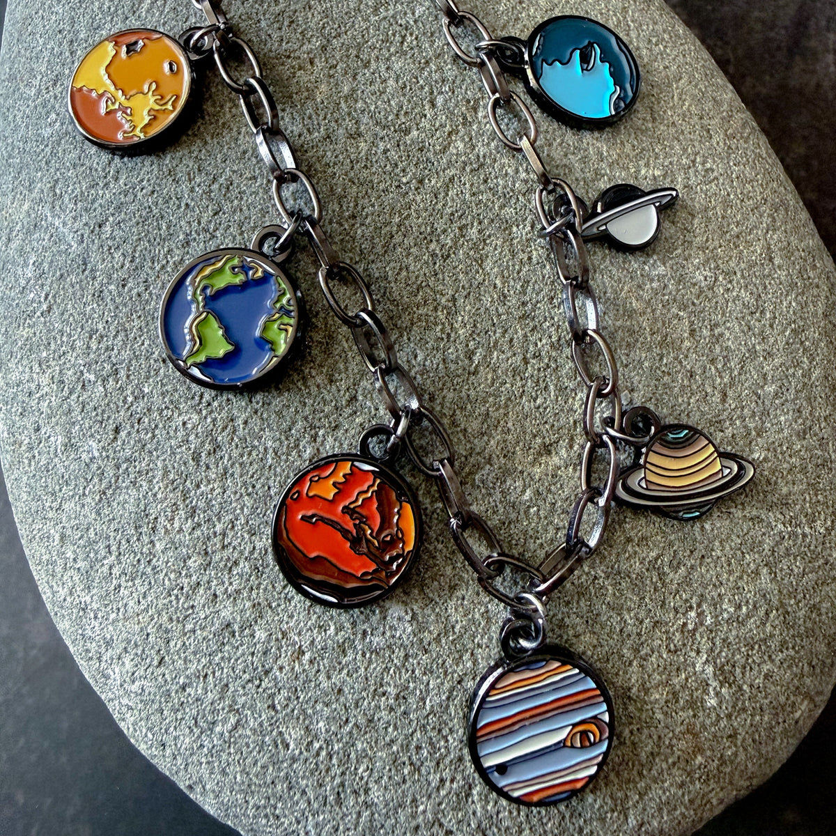 Solar System Enamel Charm Bracelet