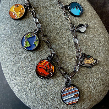 Solar System Enamel Charm Bracelet