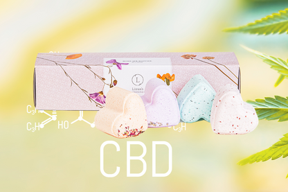 CBD Valentine's Bath Bomb Gift Set – 5 Heart-Shaped