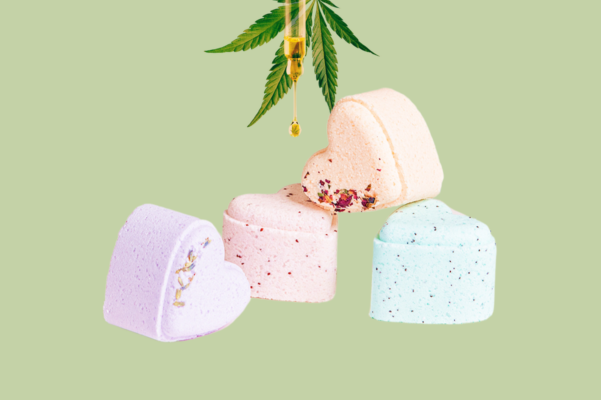 CBD Valentine's Bath Bomb Gift Set – 5 Heart-Shaped