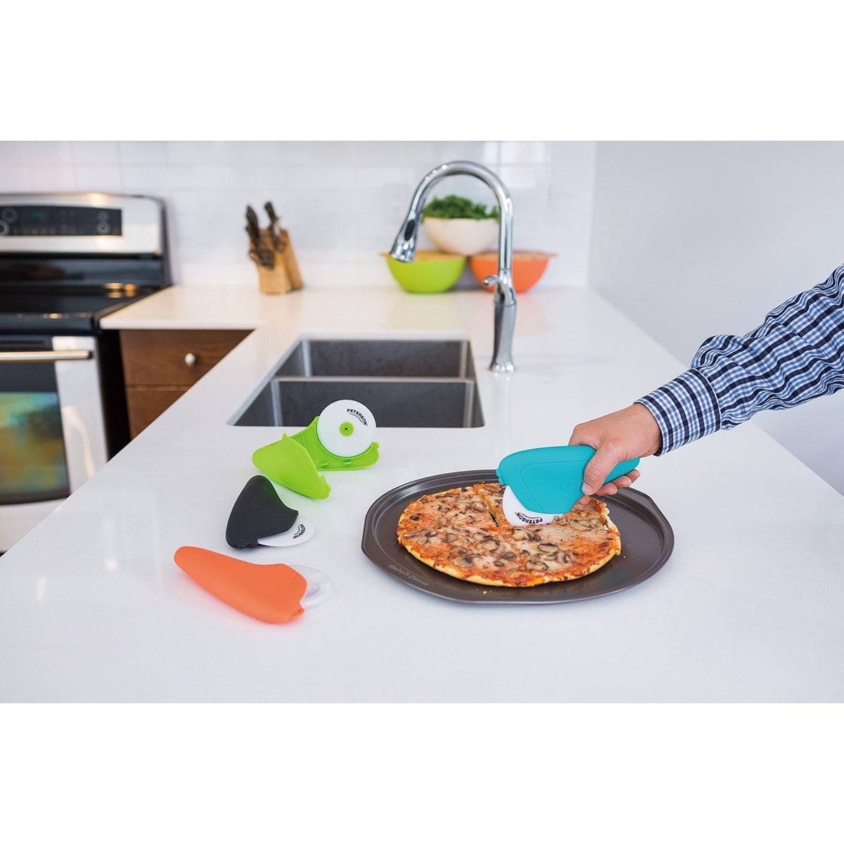 Pizza Cutter - Ceramic Pizza Cutter - Handle Can Be Opened