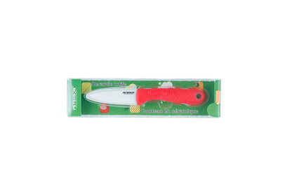 CERAMIC KNIFE: Red Soft Touch Handle; White Ceramic Blade ... 3" Blade