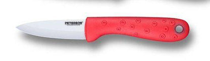 CERAMIC KNIFE: Red Soft Touch Handle; White Ceramic Blade ... 3" Blade