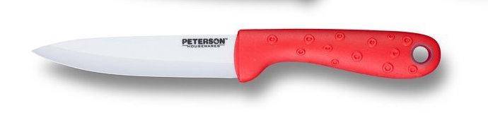 CERAMIC KNIFE: Red Soft Touch Handle; White Ceramic Blade ... 4" Blade
