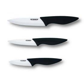 CERAMIC KNIFE SET, 3 PIECES ( 3", 4", 5") Double Blister Color Card