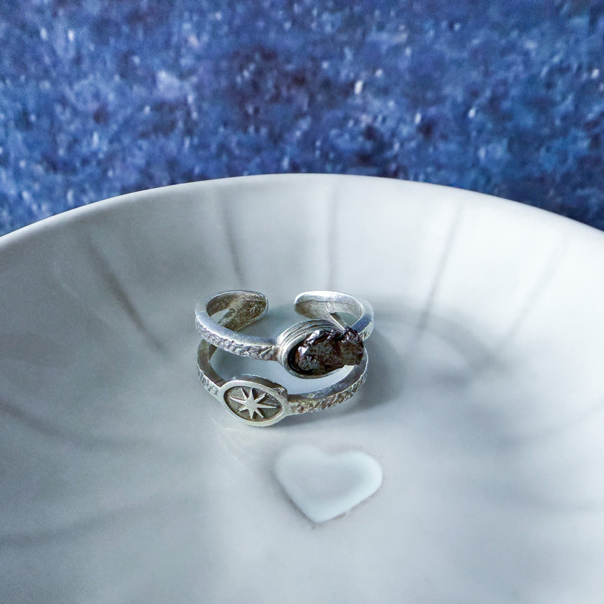 Supernova Starburst Ring With Authentic Meteorite