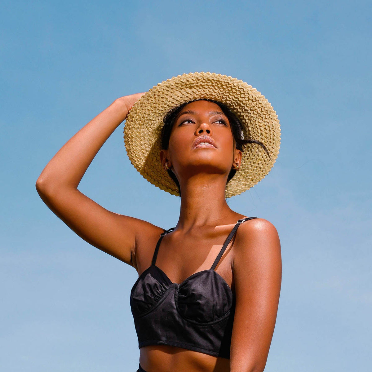 The Celeste Woven Straw Hat in Beige