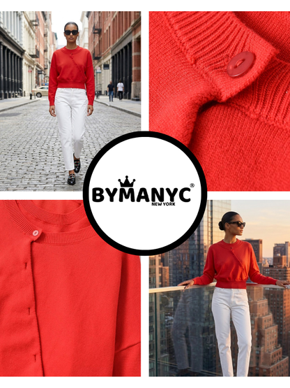 CHELSEA Women's Asymmetric Button Sweater Prêt-À-Porter BYMANYC ® New York