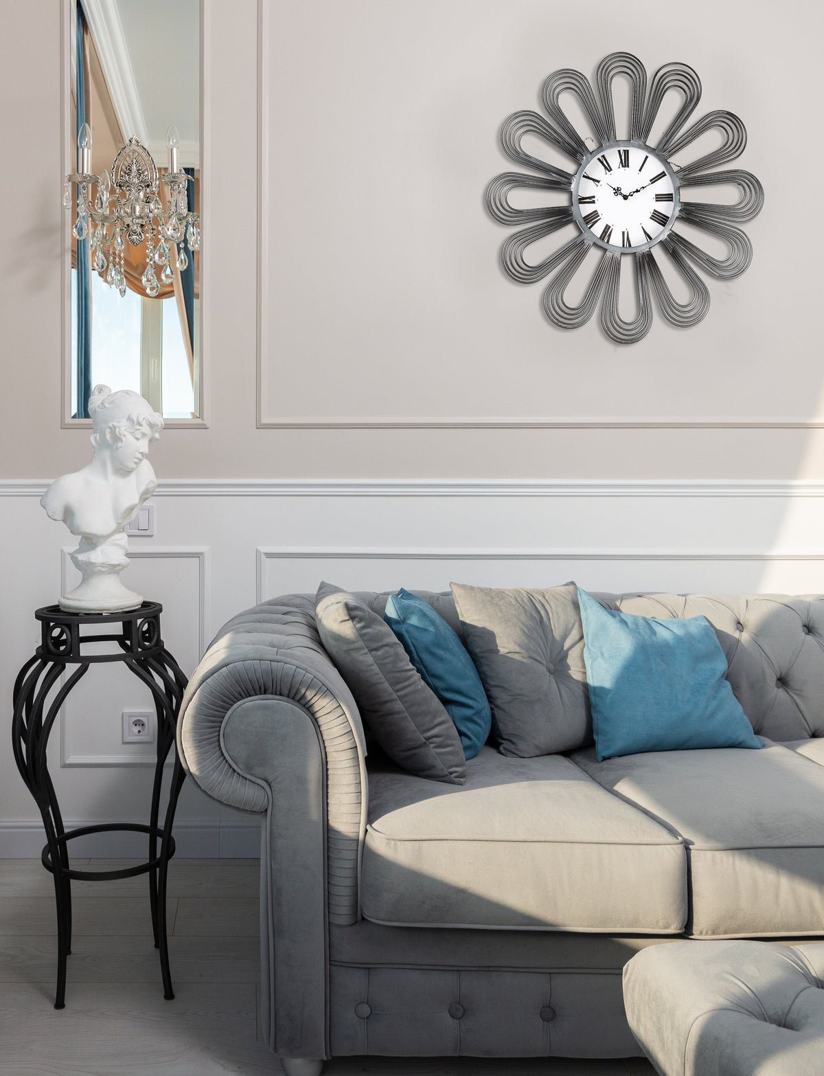 Wall Clock - Modern Reflection, Silver