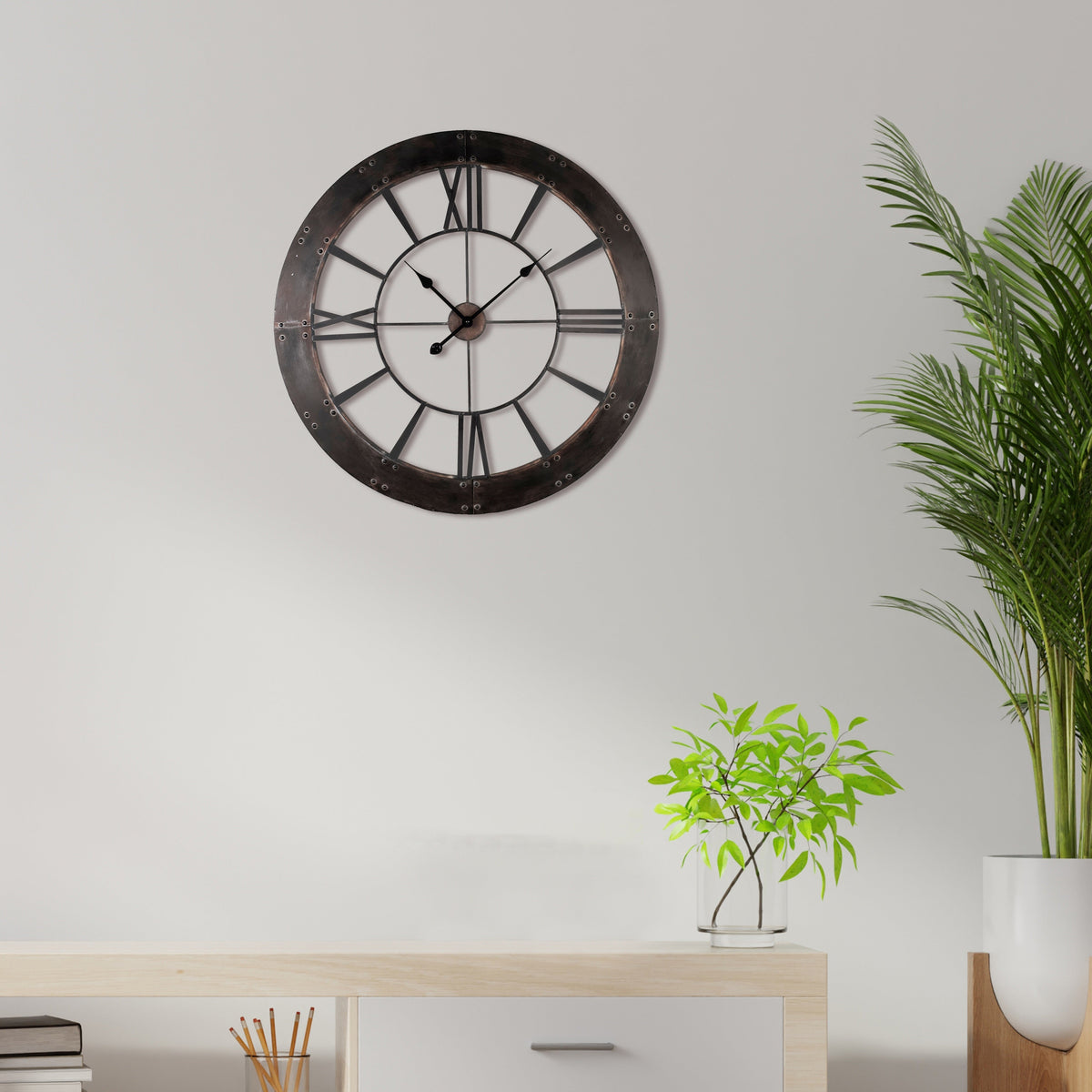 Wall Clock - Rustic Finished Frame Wall Clock