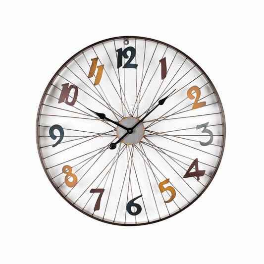 Wall Clock - Modern Metal Wall Clock, Coloured Roman Number