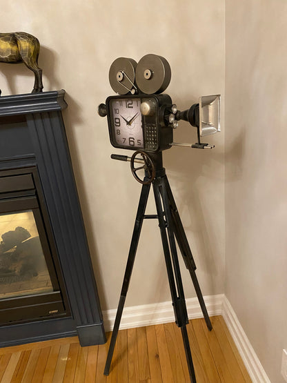 Vintage Movie Camera Miniature Ornamental Novelty Collectors Clock