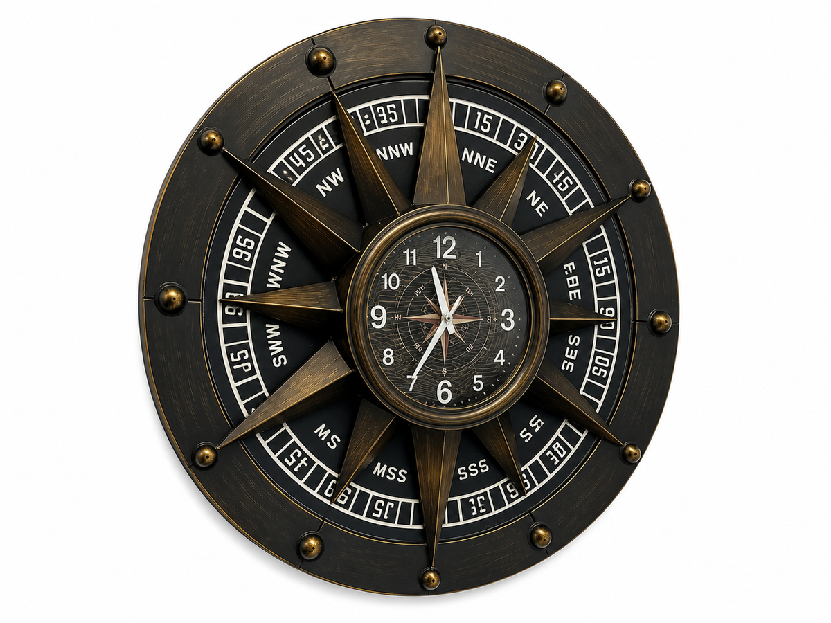 Wall Clock - Compass Metal Wall Clock