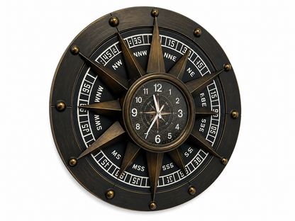 Wall Clock - Compass Metal Wall Clock
