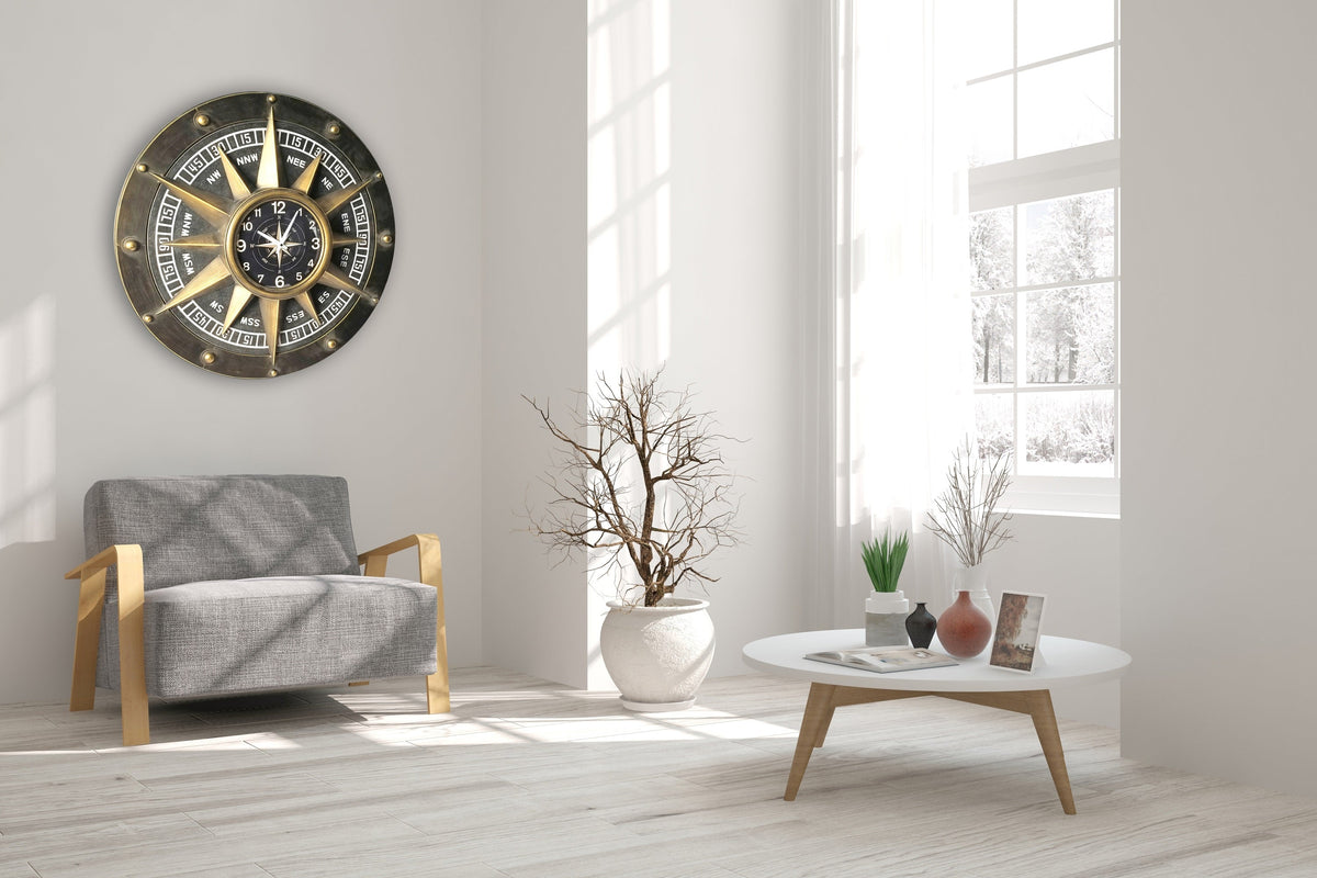 Wall Clock - Compass Metal Wall Clock