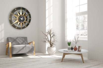 Wall Clock - Compass Metal Wall Clock