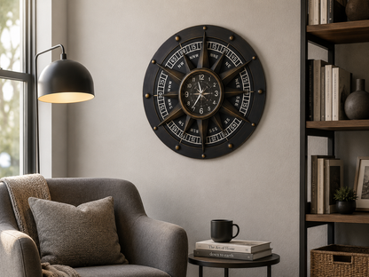 Wall Clock - Compass Metal Wall Clock