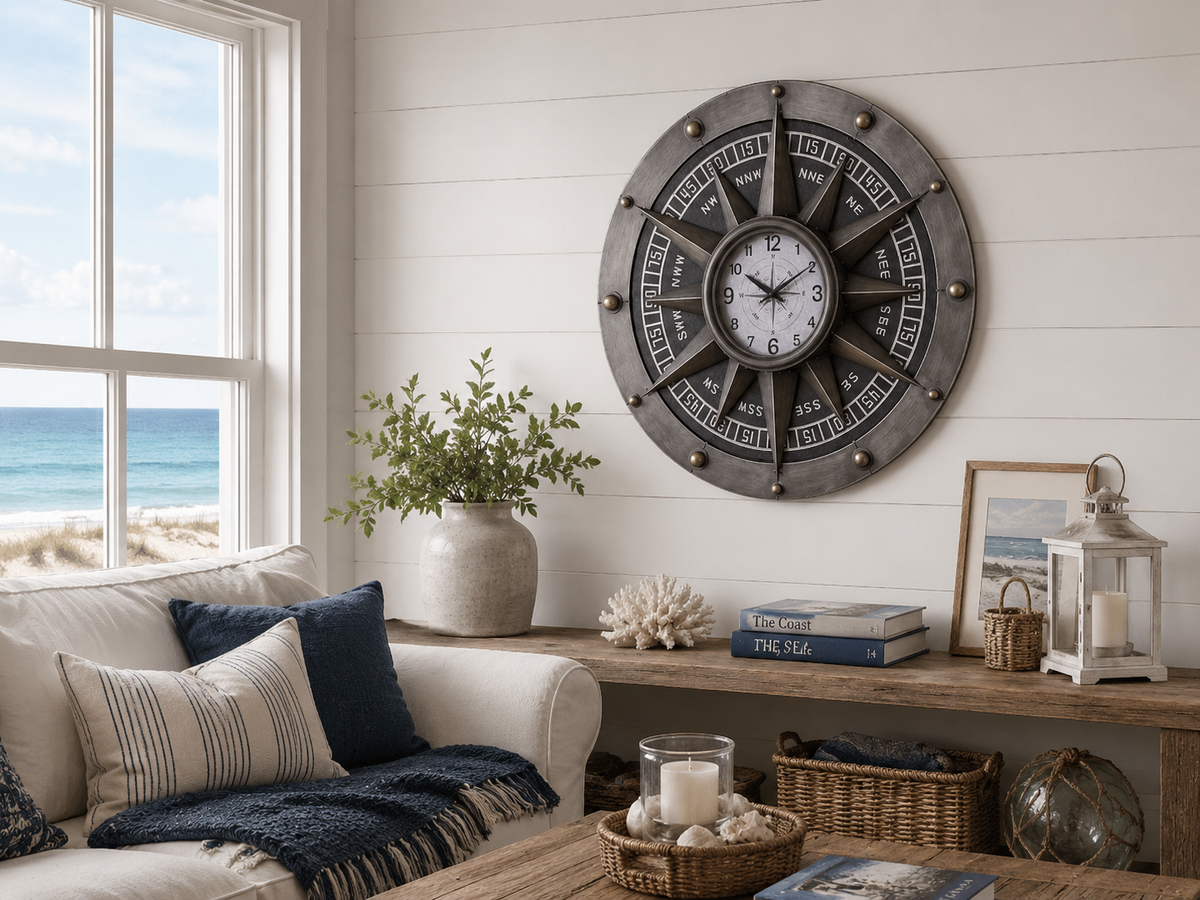Wall Clock - Compass Metal Wall Clock