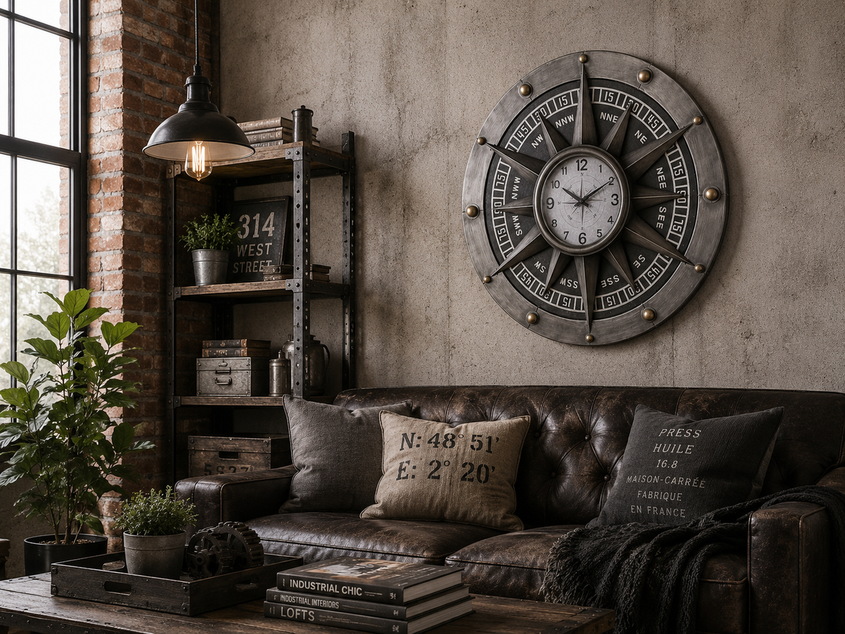 Wall Clock - Compass Metal Wall Clock