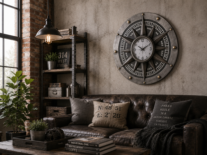 Wall Clock - Compass Metal Wall Clock