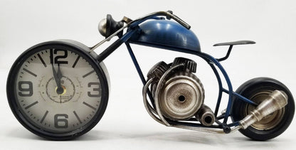 Table Clock - Motorcycle Blue Table Clock