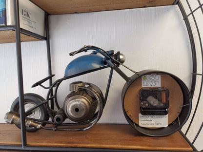 Table Clock - Motorcycle Blue Table Clock