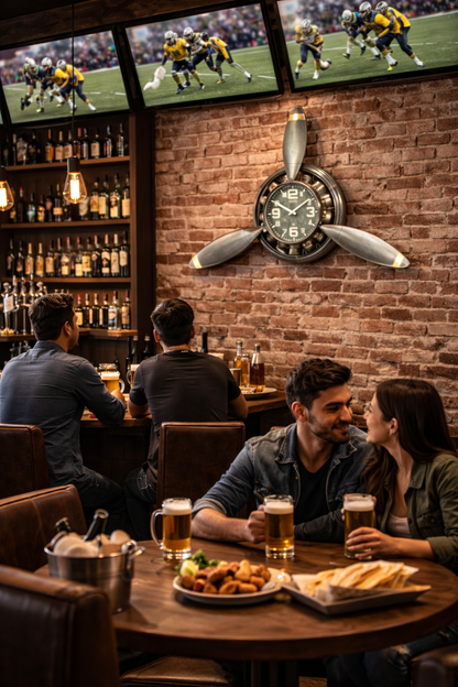 Metal Airplane Propeller Wall Décor Clock