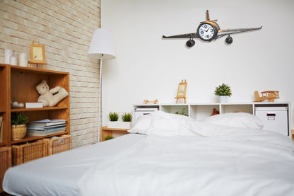 Wall Clock - Metal Medium  Vintage Fighter Jet Wall Clock
