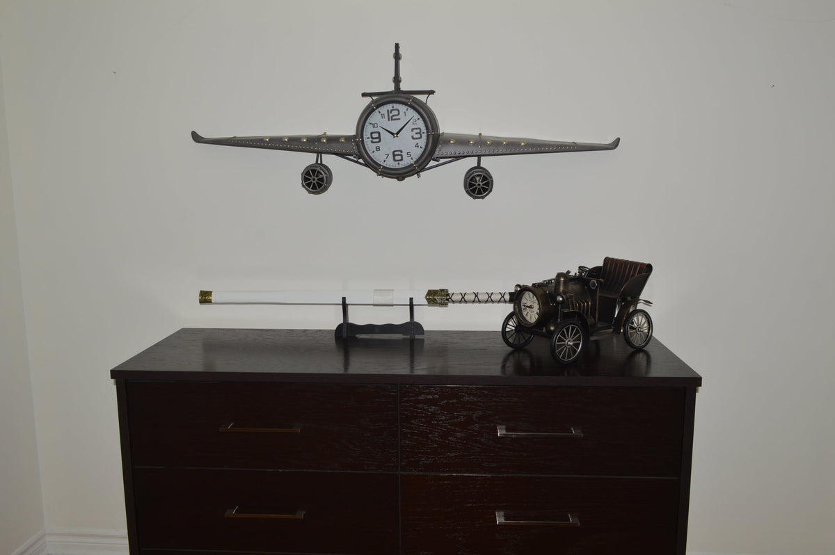 Wall Clock - Metal Medium  Vintage Fighter Jet Wall Clock