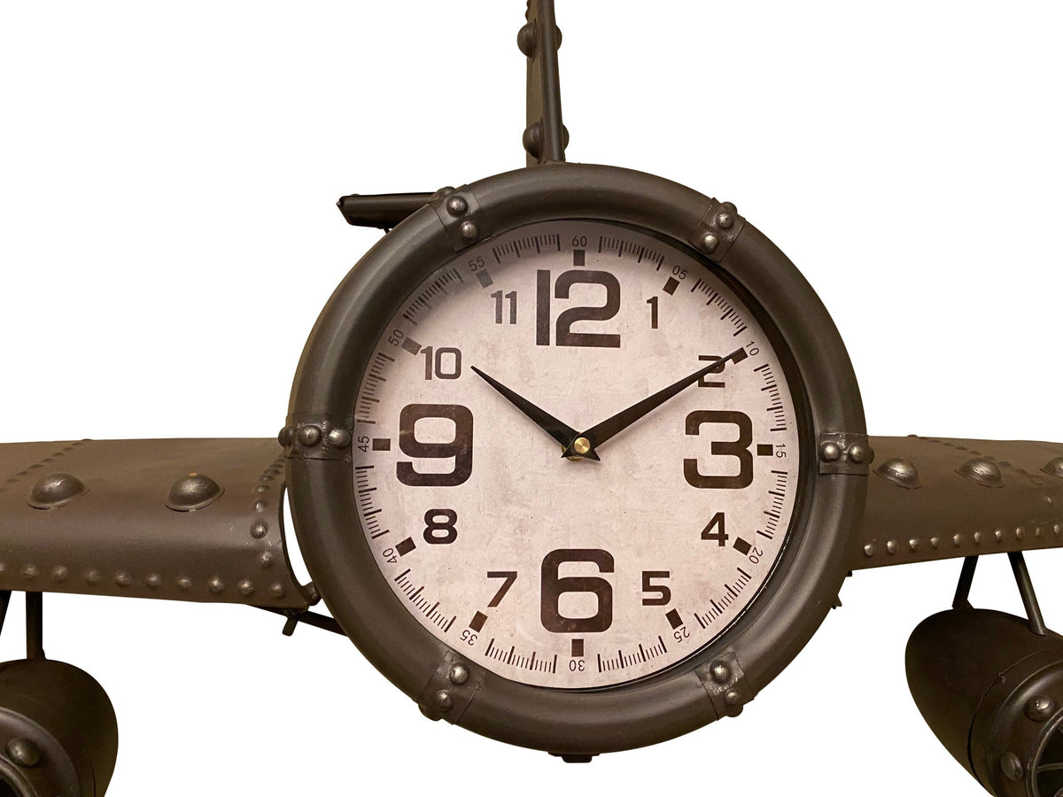 Wall Clock - Metal Medium  Vintage Fighter Jet Wall Clock
