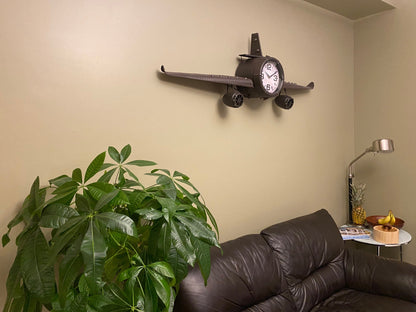 Wall Clock - Metal Medium  Vintage Fighter Jet Wall Clock
