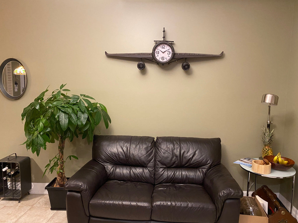 Wall Clock - Metal Medium  Vintage Fighter Jet Wall Clock