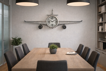 Wall Clock - Metal Medium  Vintage Fighter Jet Wall Clock