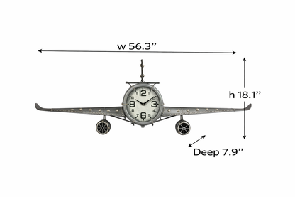 Wall Clock - Metal Medium  Vintage Fighter Jet Wall Clock