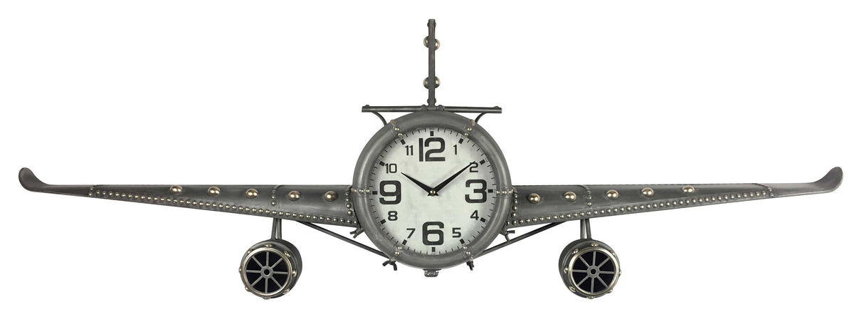Wall Clock - Metal Medium  Vintage Fighter Jet Wall Clock