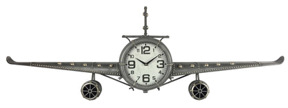 Wall Clock - Metal Medium  Vintage Fighter Jet Wall Clock