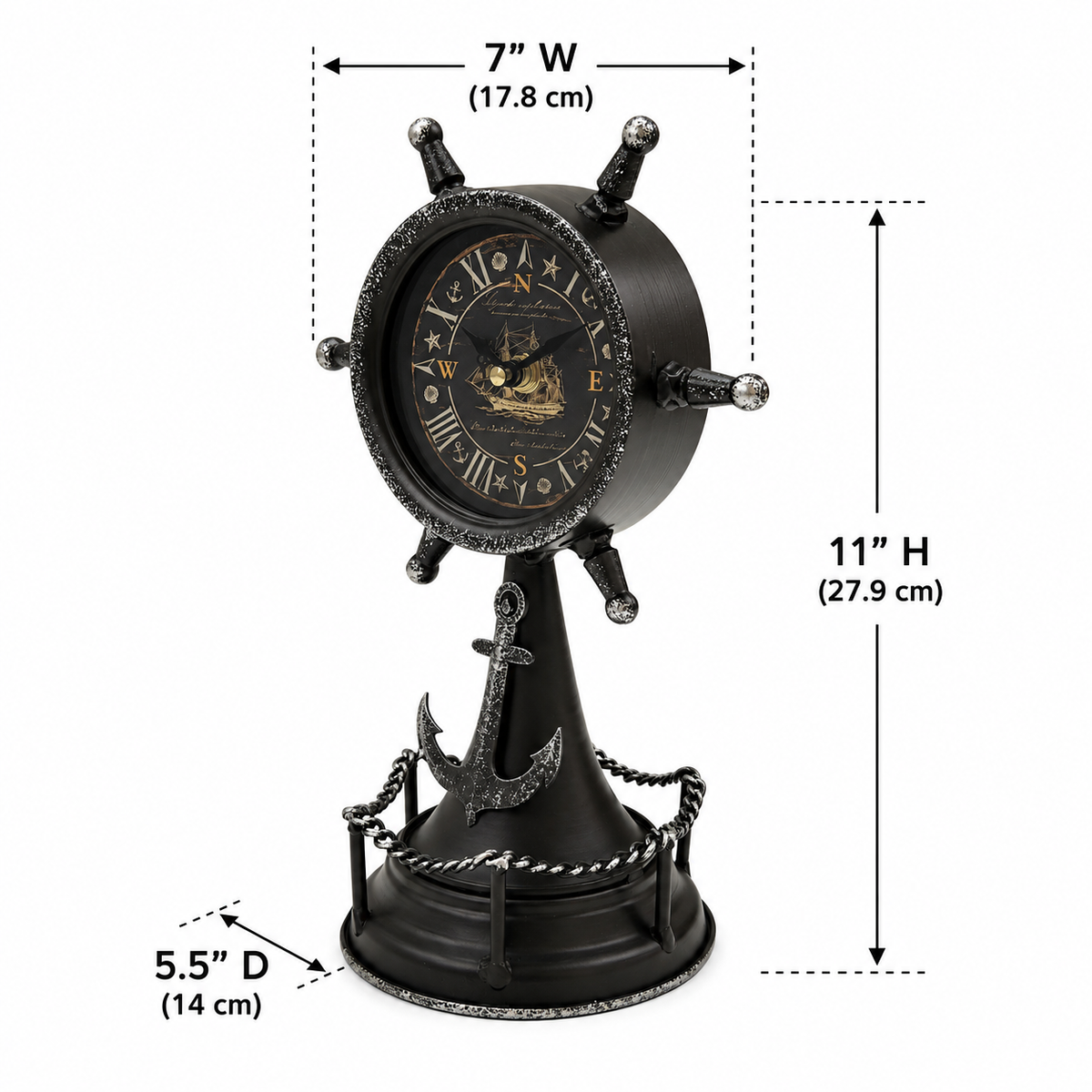 Table Clock - Ship Wheel Table Clock
