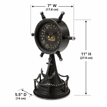 Table Clock - Ship Wheel Table Clock