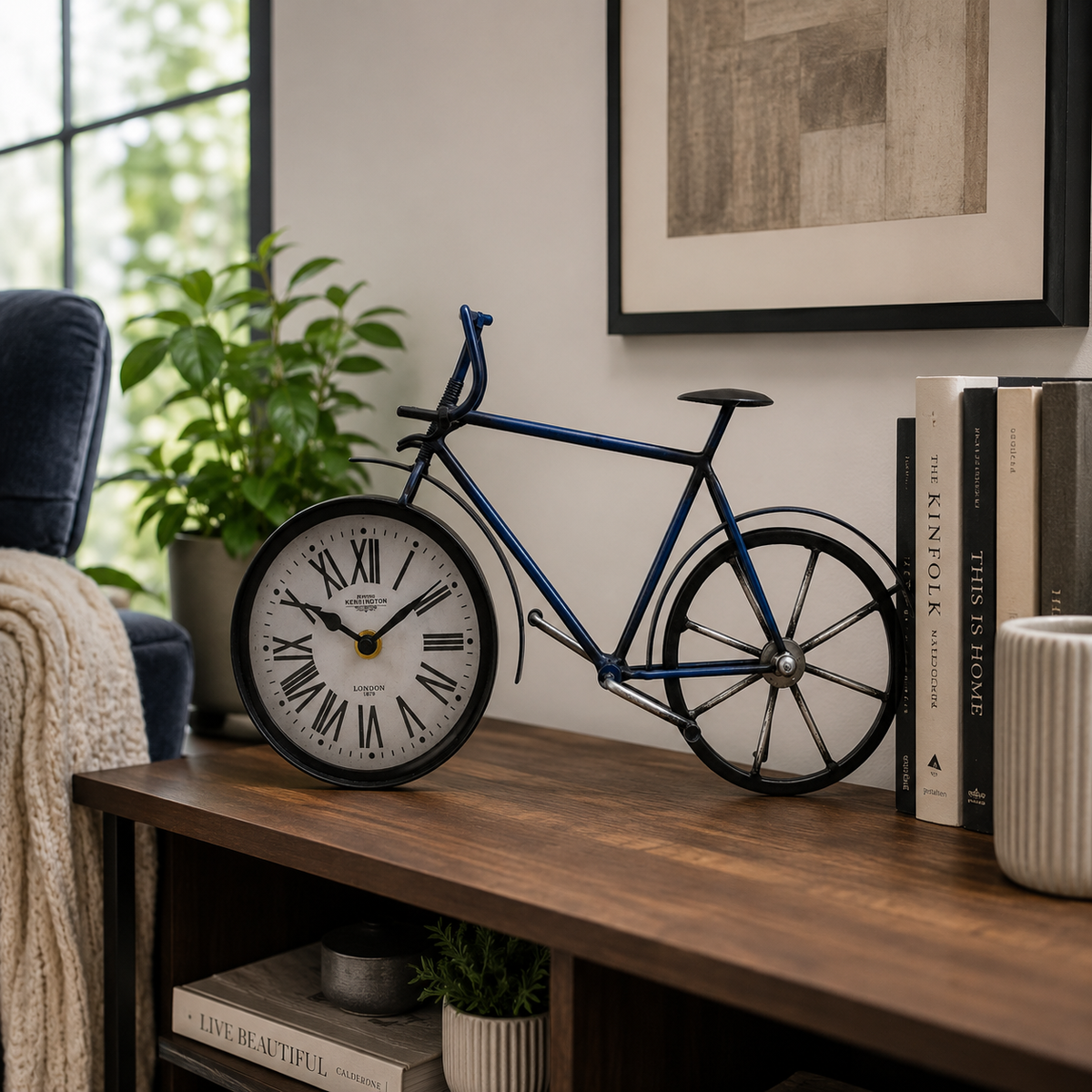 Wall/Table Clock - Roman Numbers Bike Table Clock