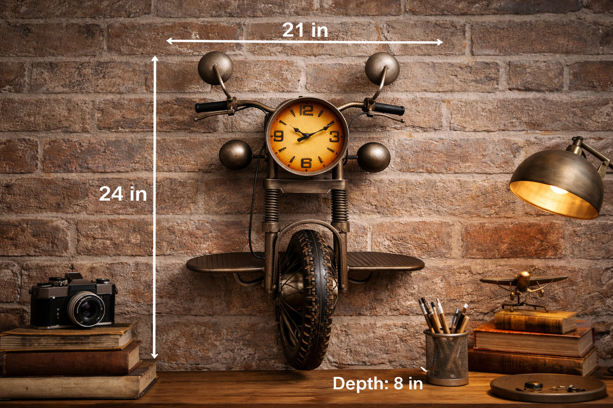Wall Clock - Metal Motorcycle Wall Clock